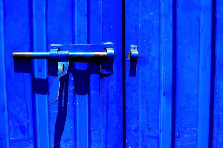 Vintage Lock On Blue Door