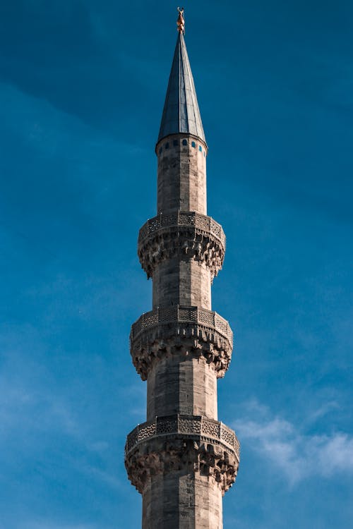 Photo of a Minaret against Blue Sky