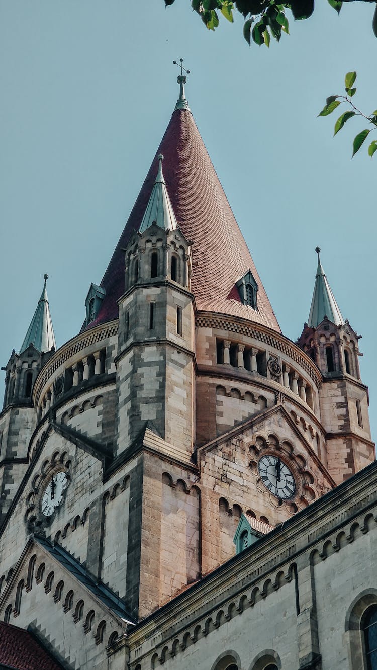 Low Angle Shot Of The St. Francis Of Assisi Church, Vienna, Austria 