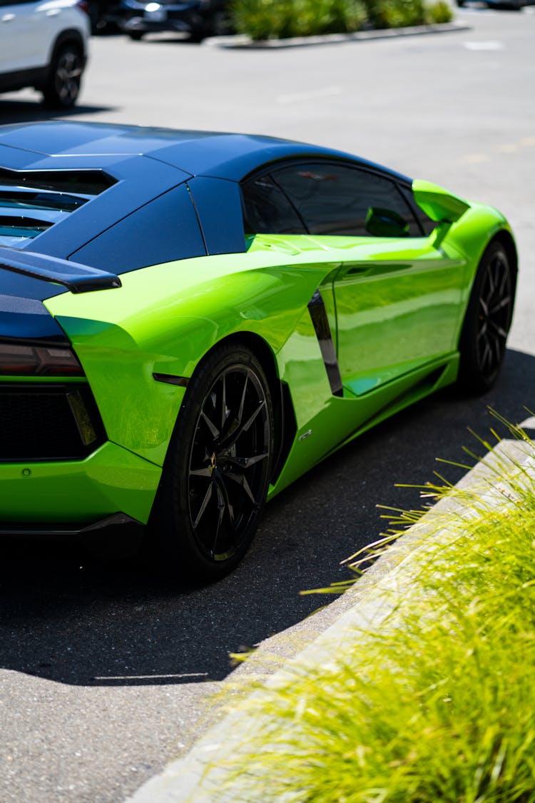 Green Lamborghini Aventador