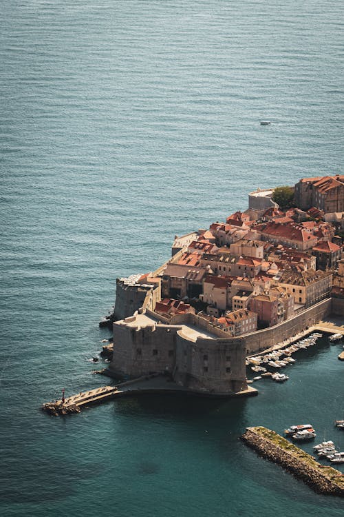 Walls of Dubrovnik on Sea Shore