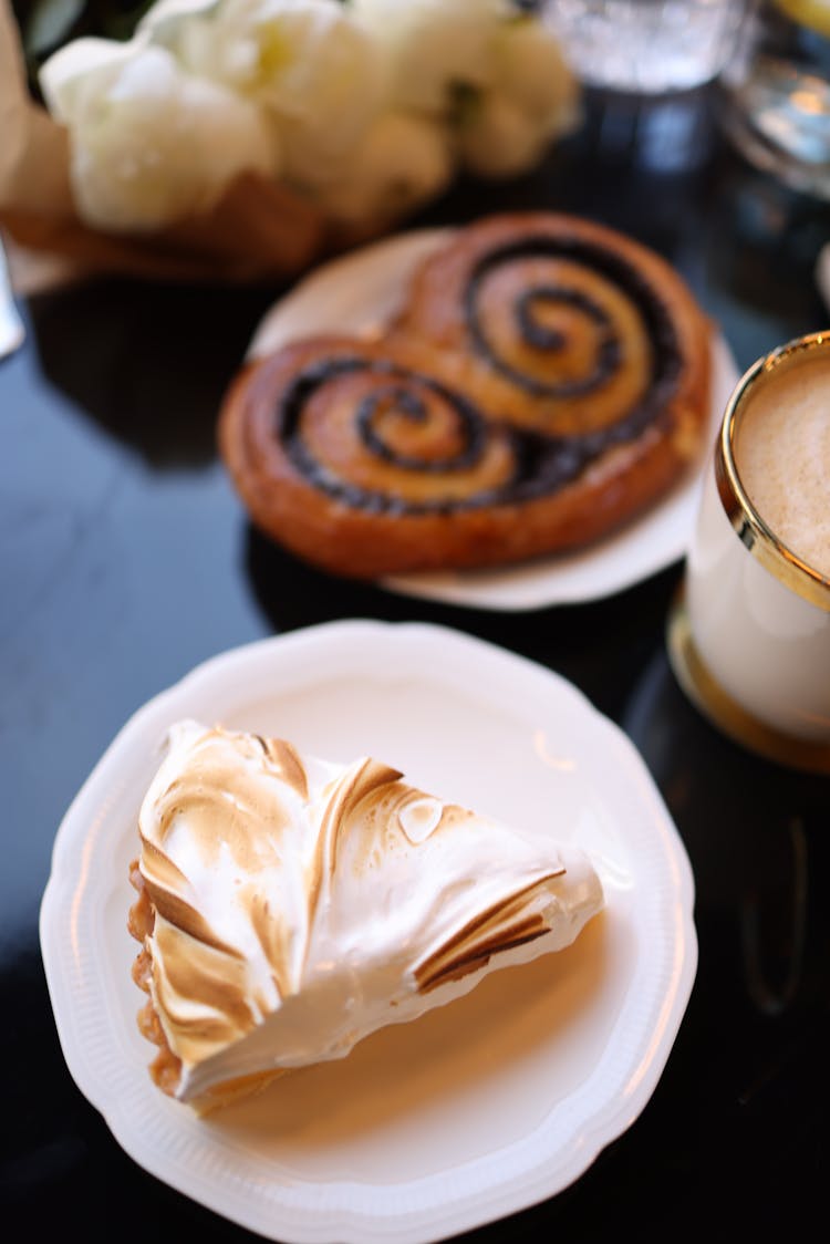 White, Sweet Cake On Plate