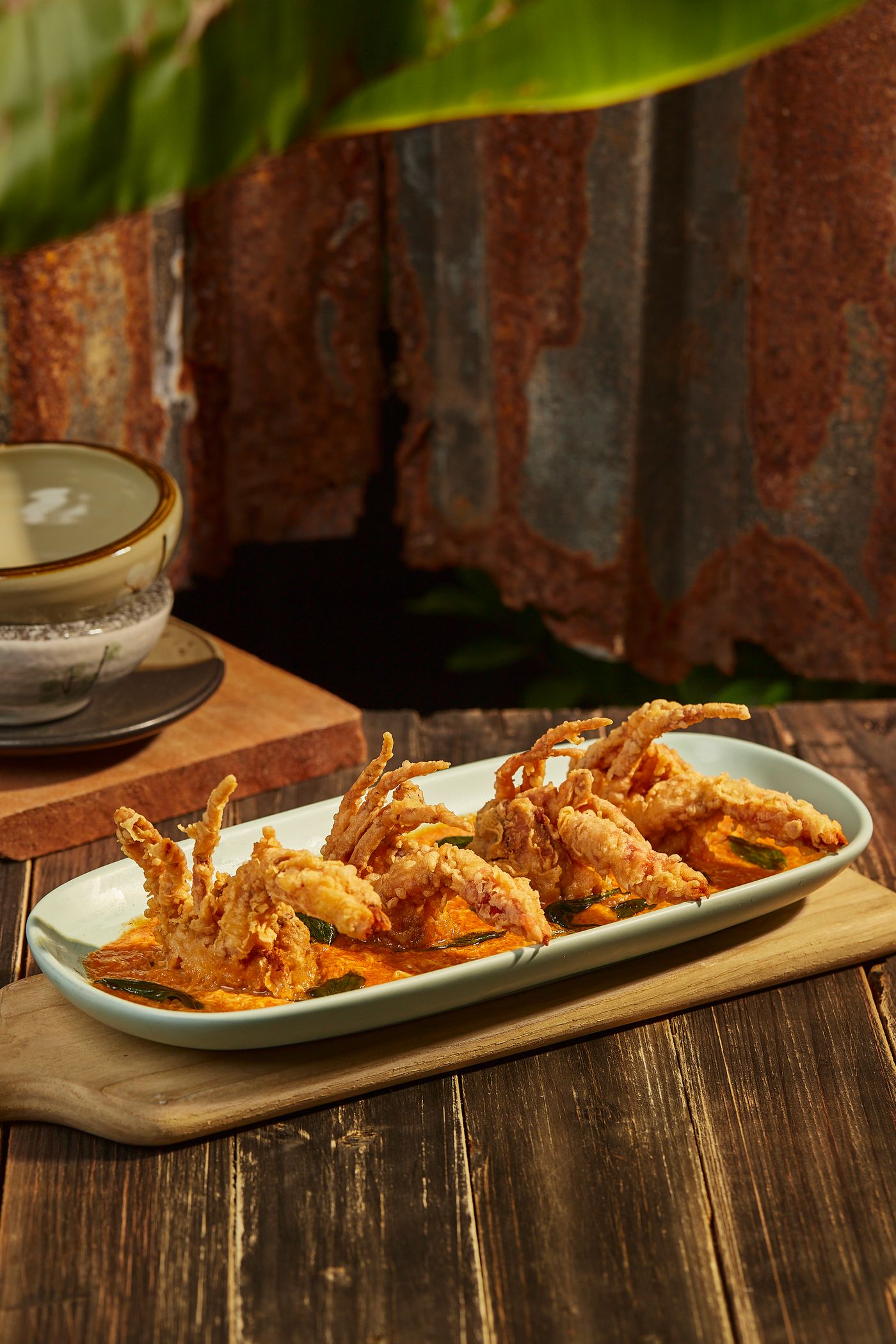 Crispy fried soft-shell crab with dipping sauce