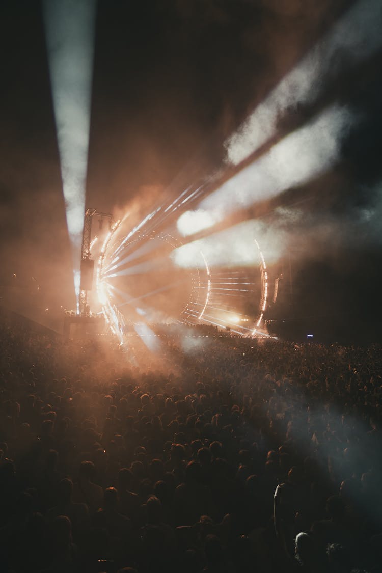 Lights Over Crowd On Concert