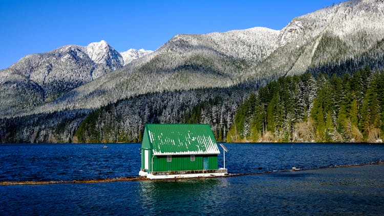 Single House On Lake In Canada