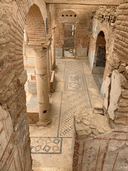 Interior of the Slope House Ruins in Ancient Ephesus, Turkey
