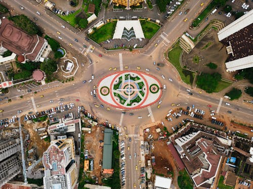 Traffic Circle in Capital City of Cameroon