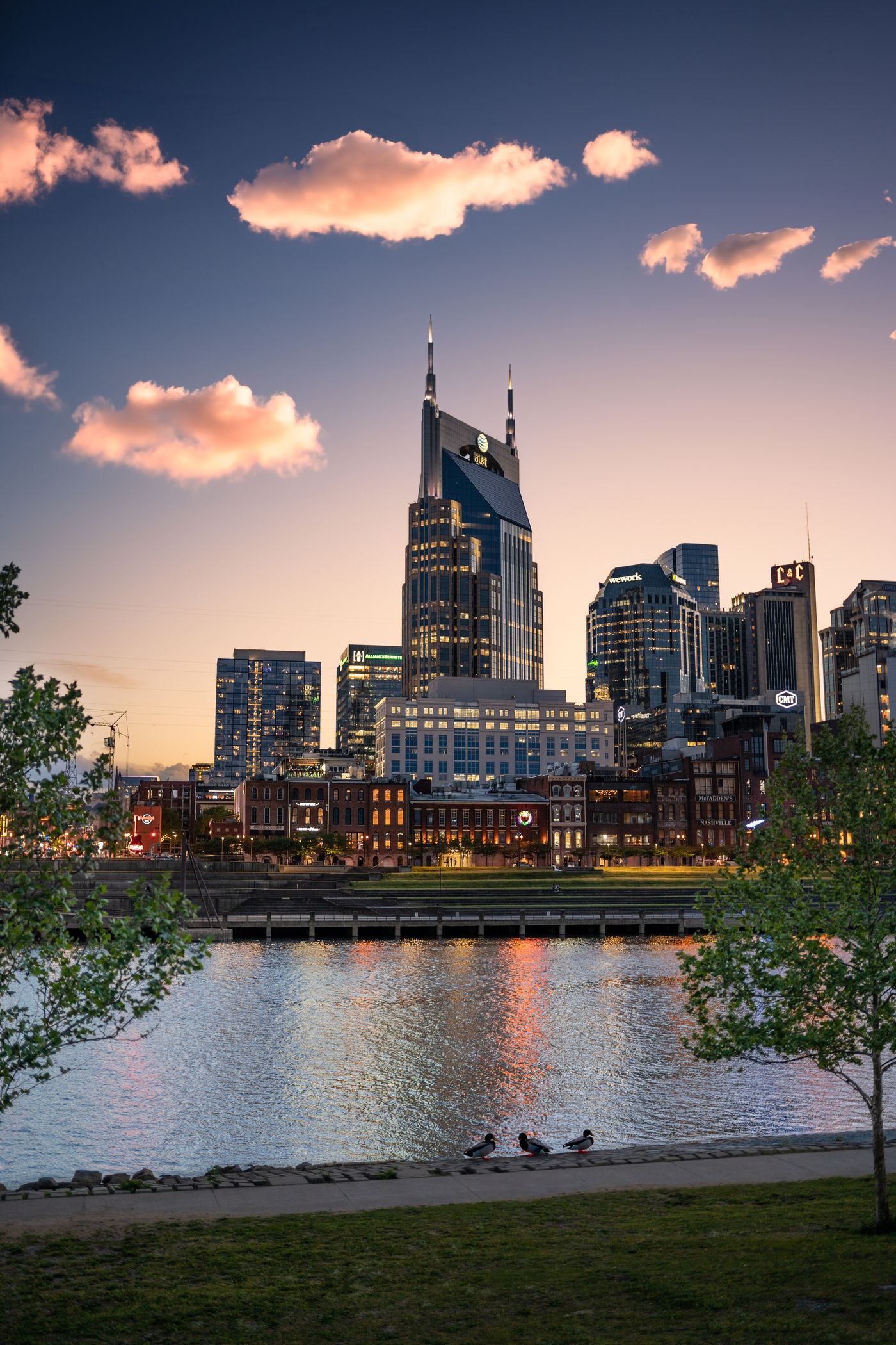 Nashville skyline along the Cumberland River