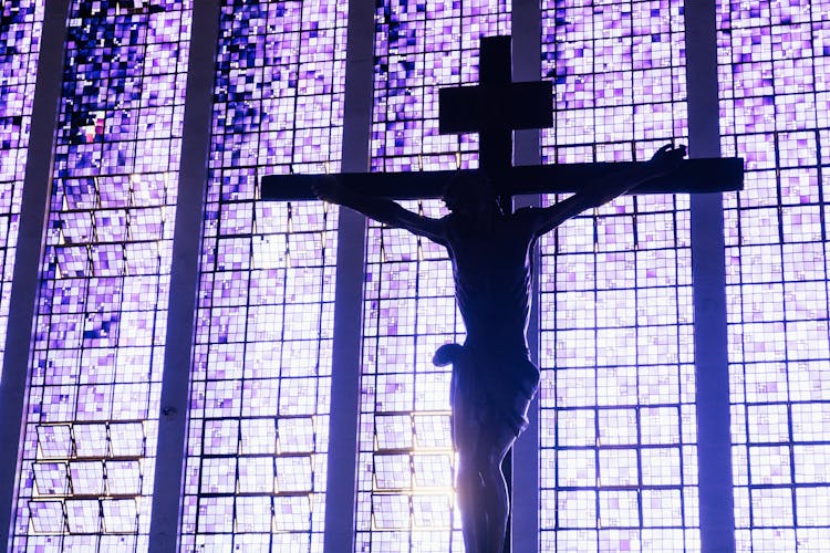 Jesus Christ In Church With Mosaic Windows