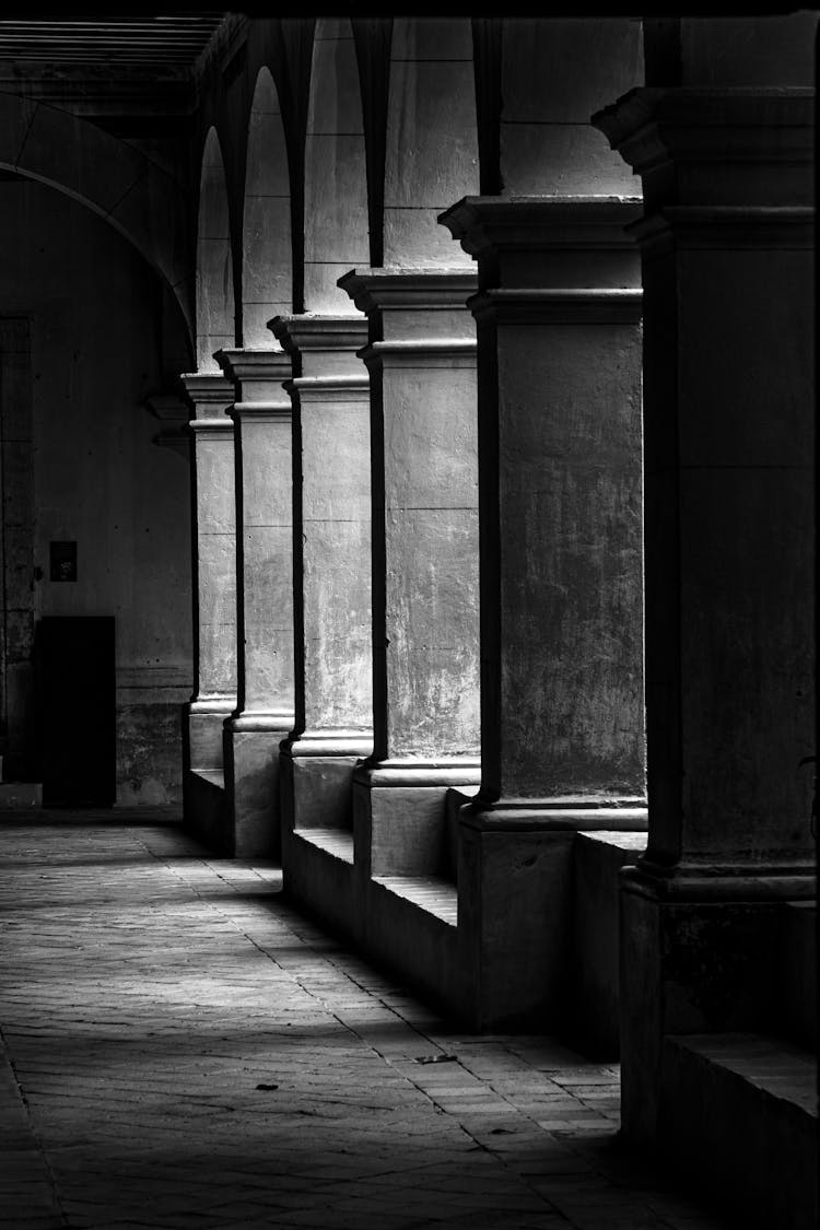 Stone Columns In Old Building