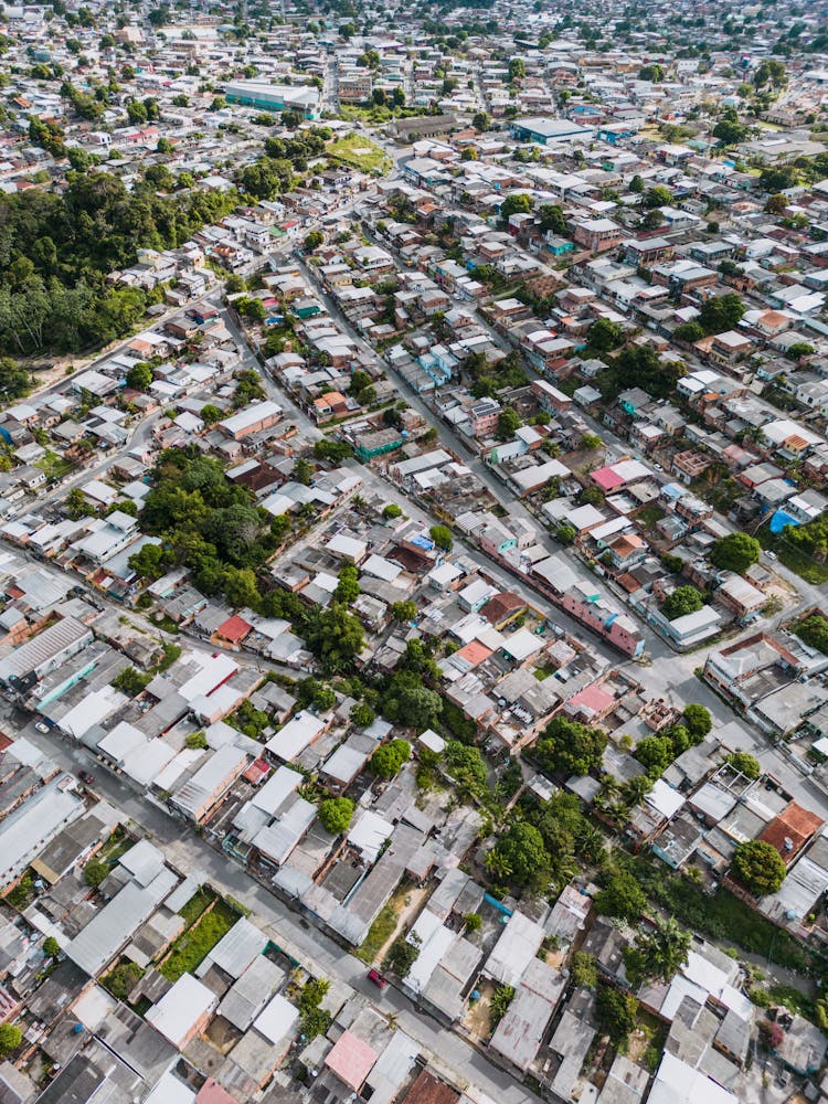 Houses In Residential Area In Town