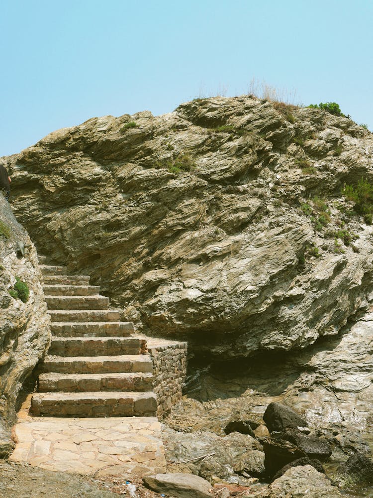 Stone Stairs Near Rock