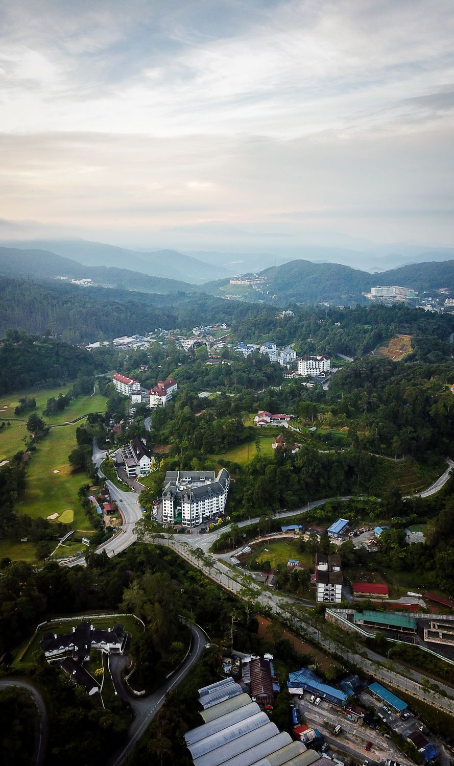 Aerial View of City in Mountain Valley · Free Stock Photo