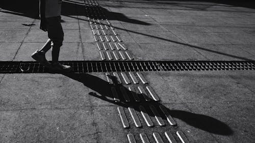 Sunlit Pavement in Black and White