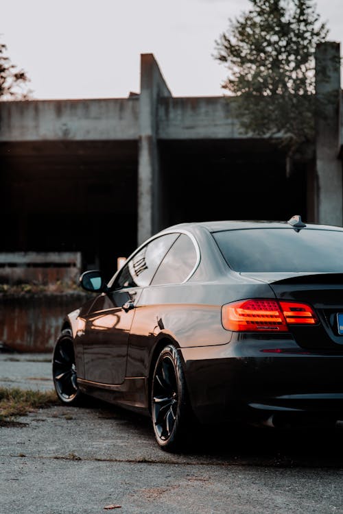 Back of Black BMW E90