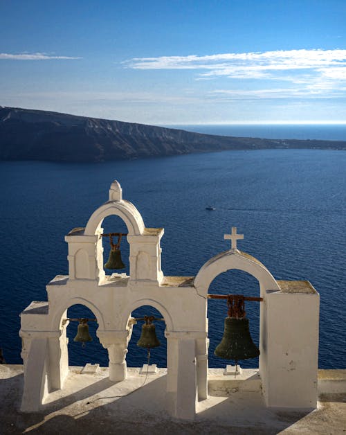 White Church on Sea Shore in Greece
