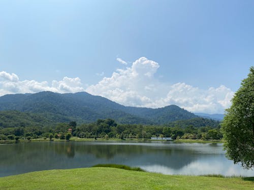 Foto stok gratis Adobe Photoshop, bukit, danau biru