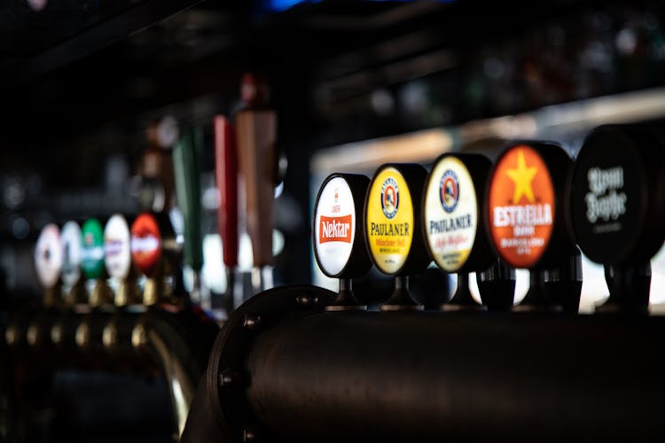 Beer Selection On Bar Counter