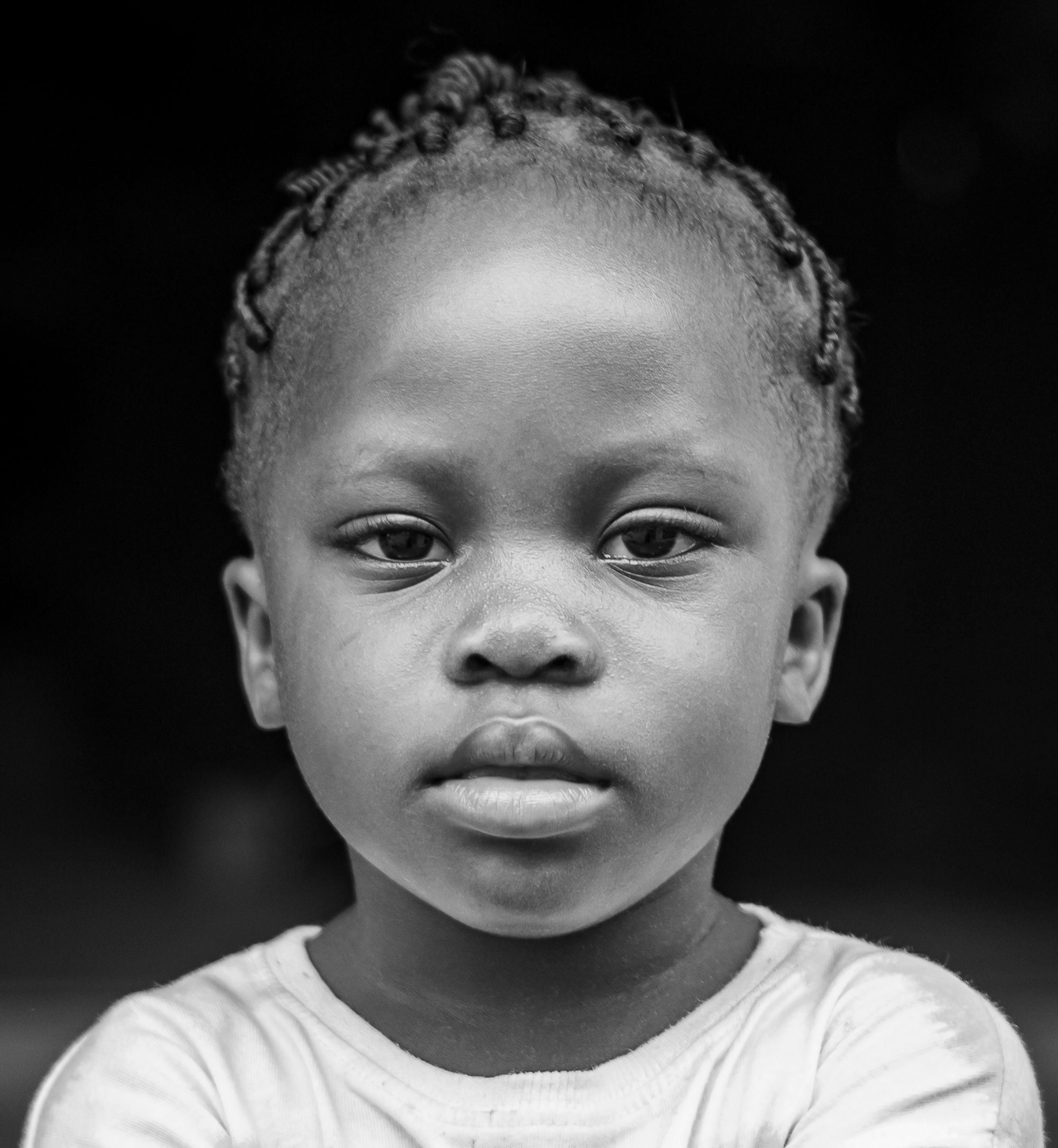 Black and White Portrait of a Little Girl · Free Stock Photo