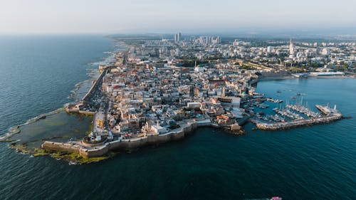 Aerial View of Old Town of Acre, Israel 