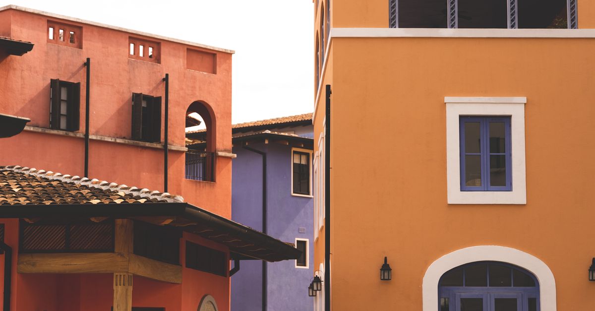 3 Color Building Three Colorful Buildings · Free Stock Photo