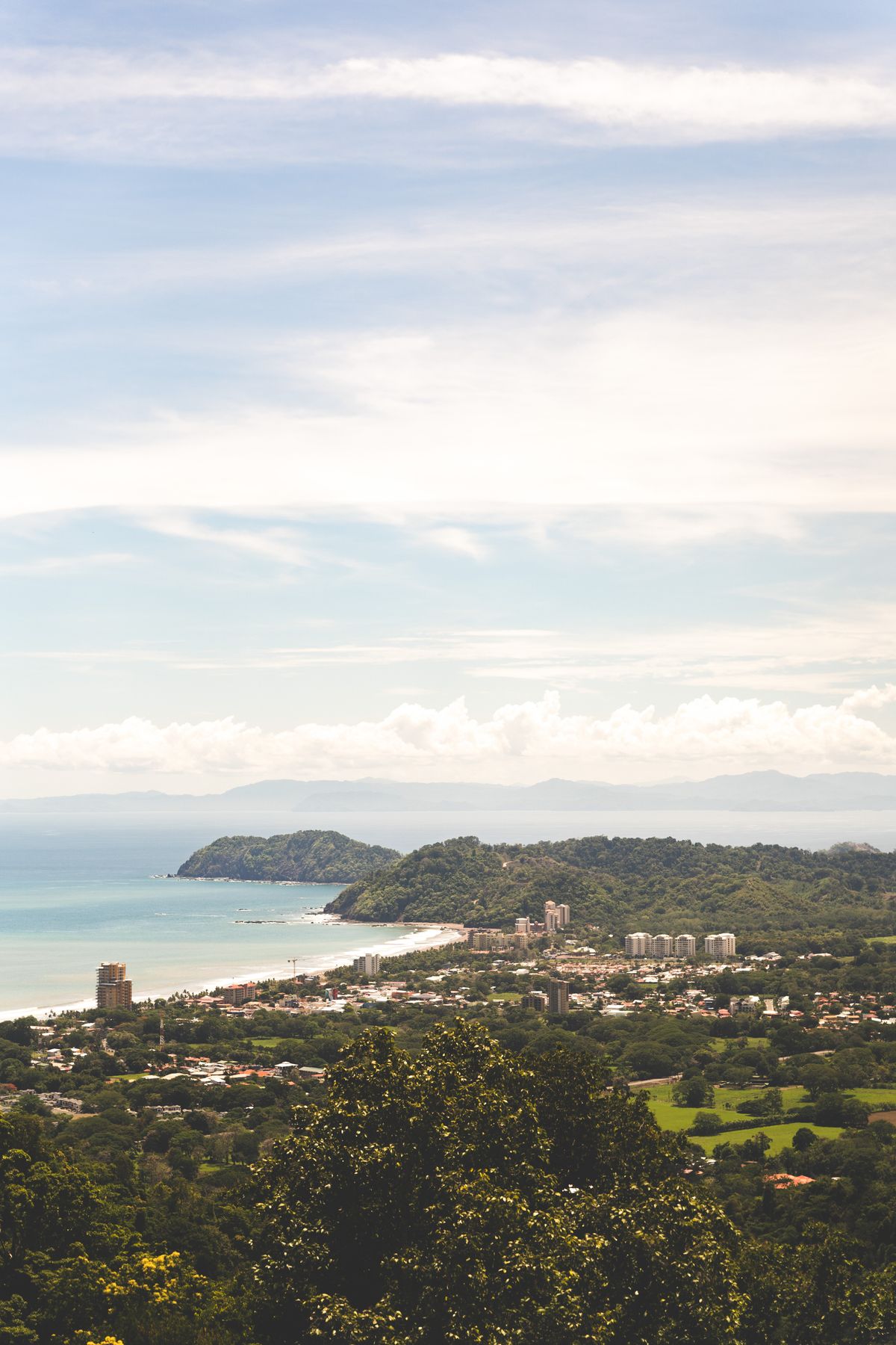 Jaco's beach and town along the Pacific shore