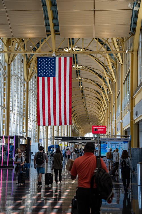공항, 랜드마크, 미국 국기의 무료 스톡 사진