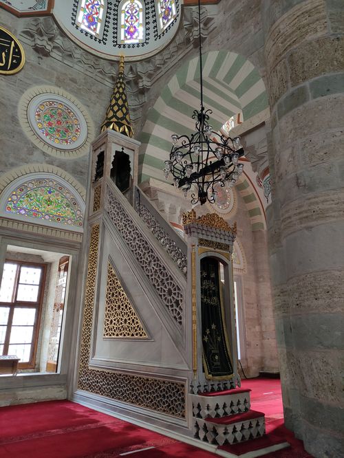 Free Elegant architecture inside Mihrimah Sultan Mosque, Istanbul, Turkey. Stock Photo
