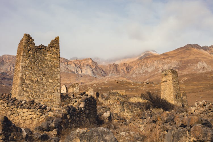 Stone Walls In Abandoned Ruins