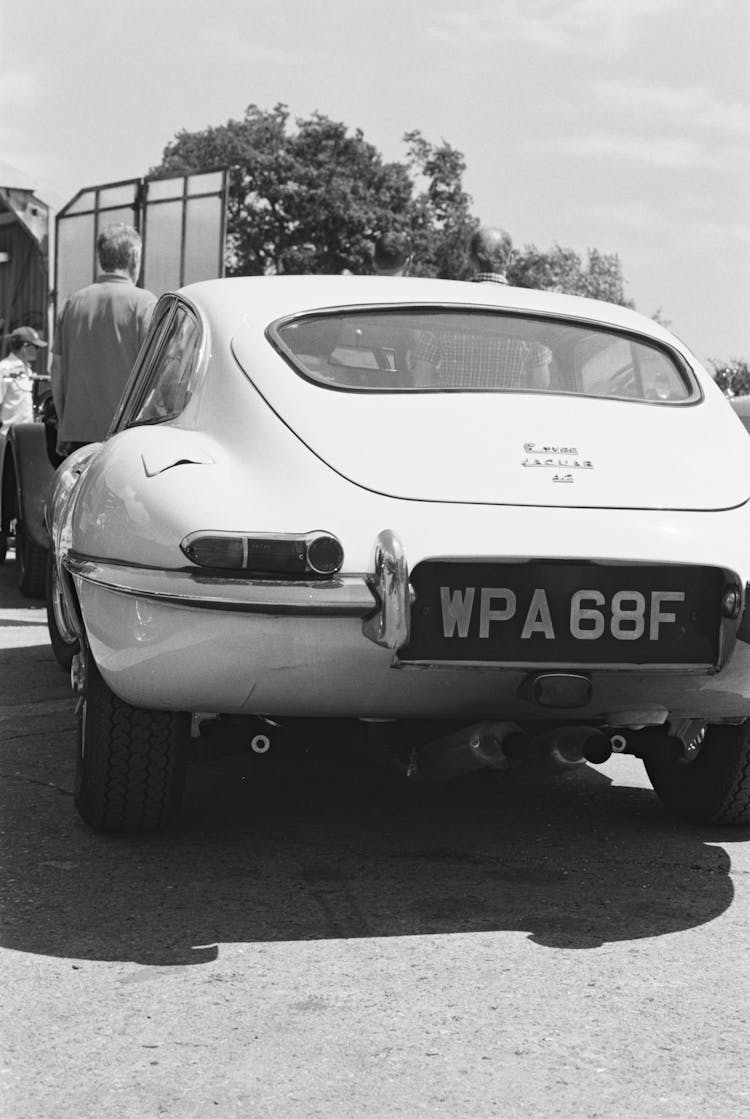 View Of The Back Of A Vintage Jaguar E-type