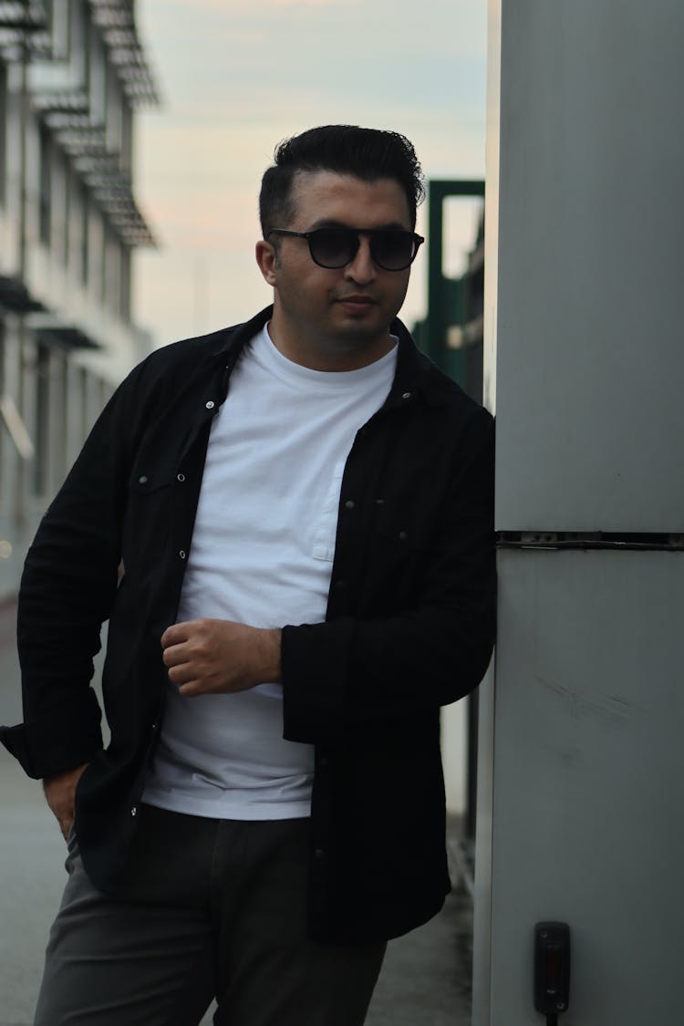 Man Posing In Sunglasses And Jacket