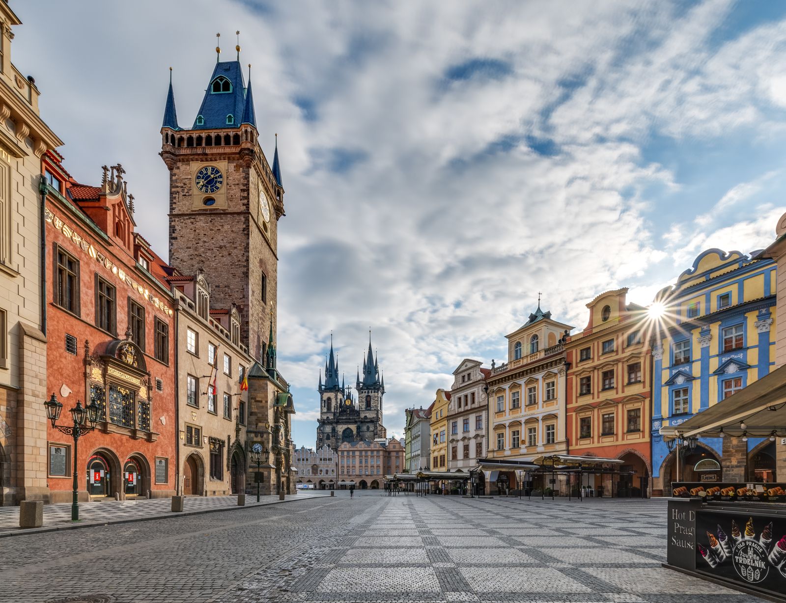 Prague Old Town Square with the famous Astronomical Clock — Eastern Europe travel itinerary