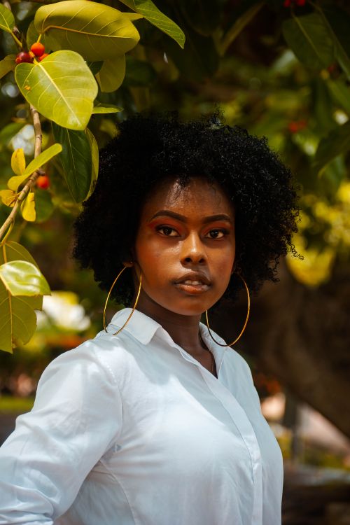 Portrait of Woman in White Shirt · Free Stock Photo
