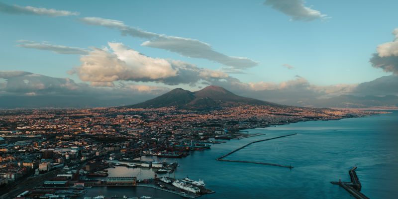 Vista aérea de Nápoles