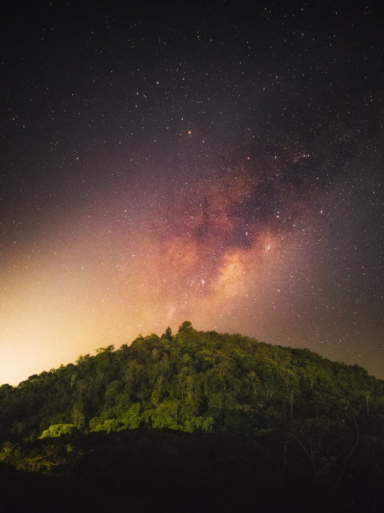 Night Sky Over The Hill 