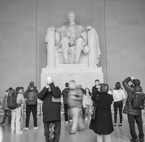 People Taking Pictures of Lincol Statue at Lincoln Memorial in Washington