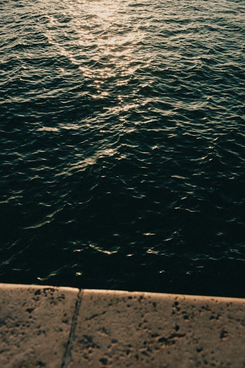 arkadan aydınlatılmış, deniz, dikey atış içeren Ücretsiz stok fotoğraf