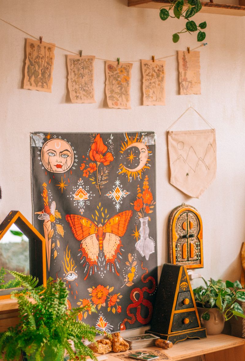 Fabric or Tapestry Art Stretched over a Frame