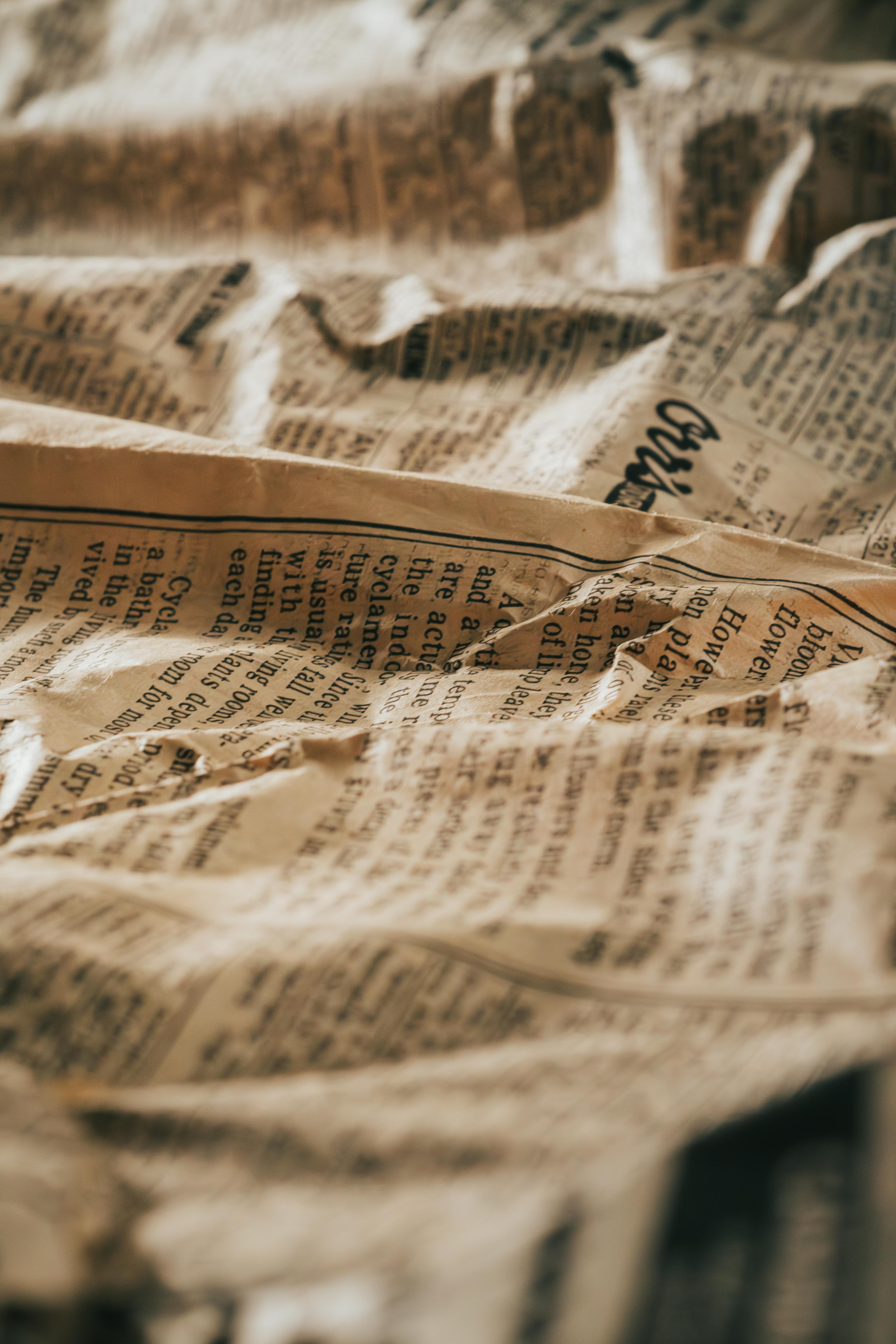 words on a newspaper