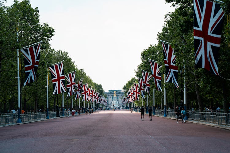 British Flag Over The Mall In London