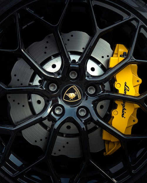 Brake on Wheel of Lamborghini Car