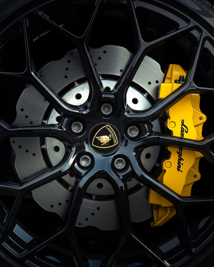 Brake On Wheel Of Lamborghini Car