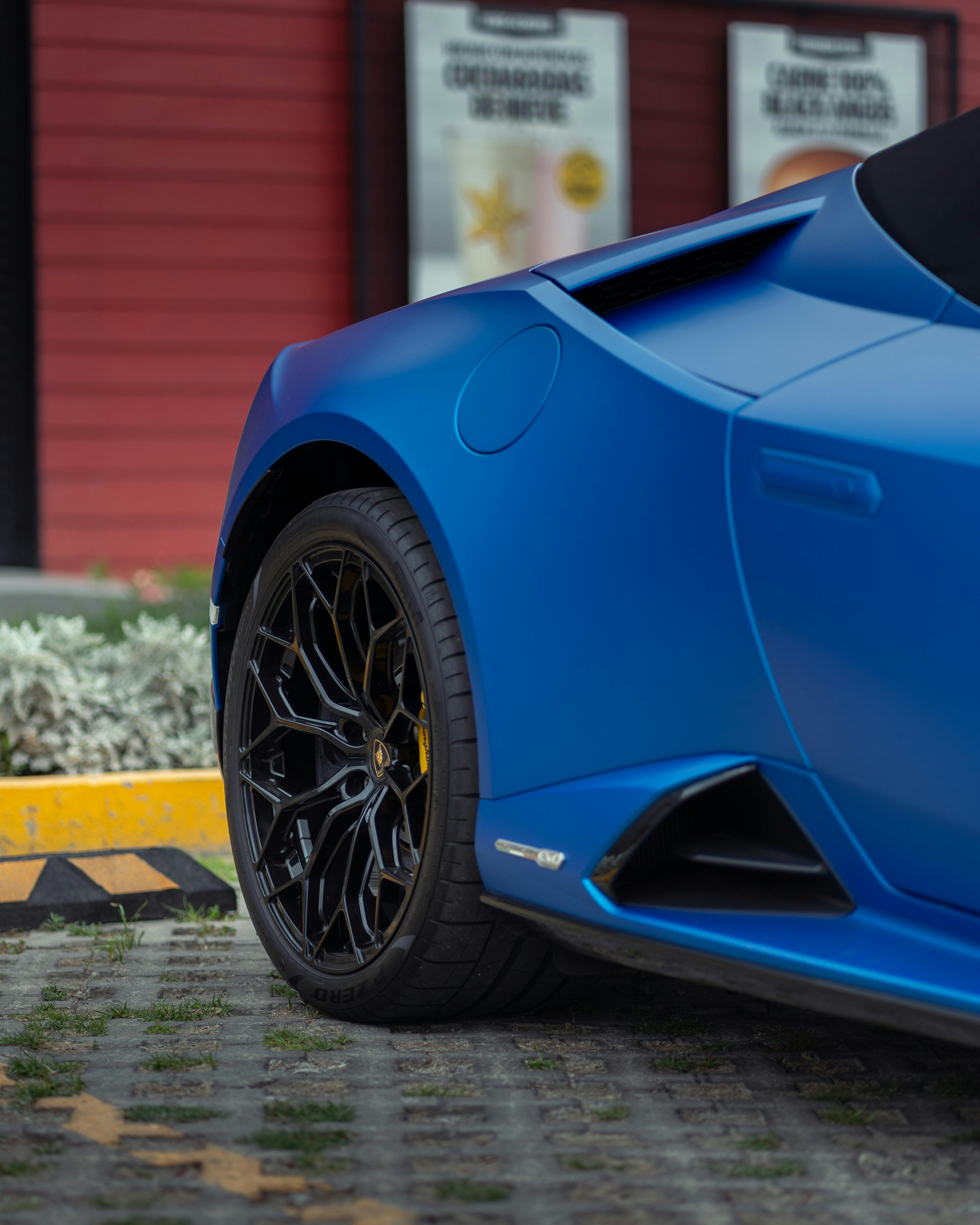 black alloy wheel of sport car