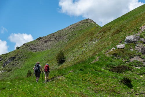 Hikers on Green Mountain Slope