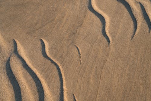 Sand dunes with waves in the background