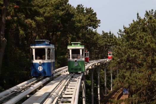 View from Sky-Capsule at Haeundae Blueline Park