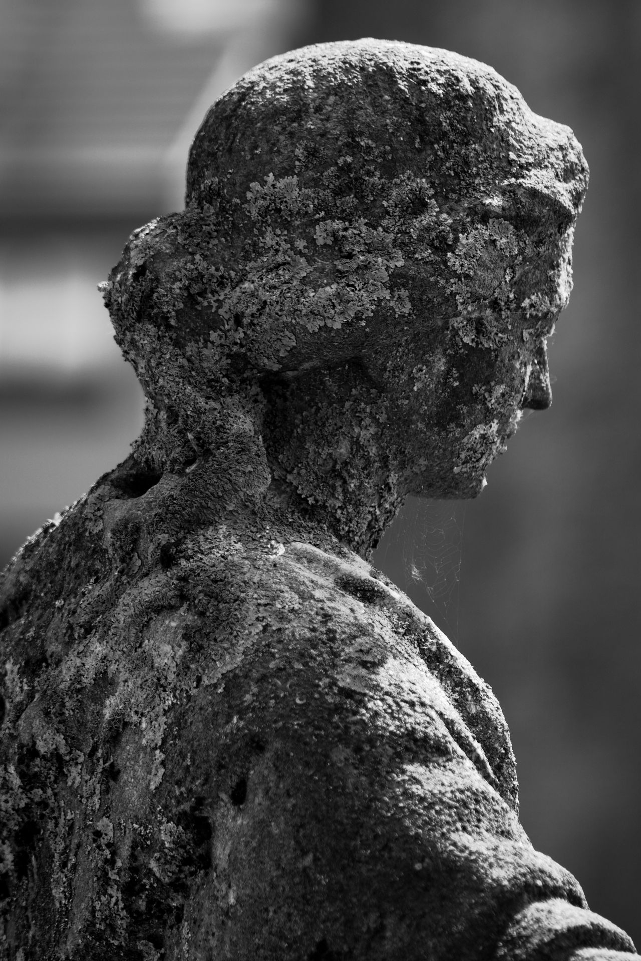 A close-up shot of a textured painting or an abstract sculpture with asymmetrical lines to illustrate "looking at edges."