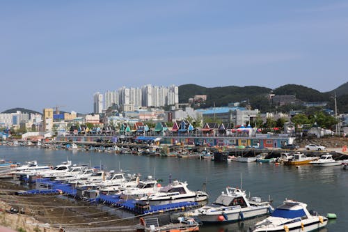 Boat Port with Colourful European-like Architecture