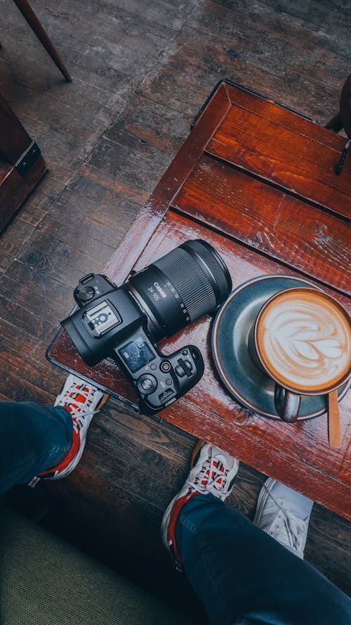 Imagine de stoc gratuită din aparat de fotografiat slr, cafea, cafenea