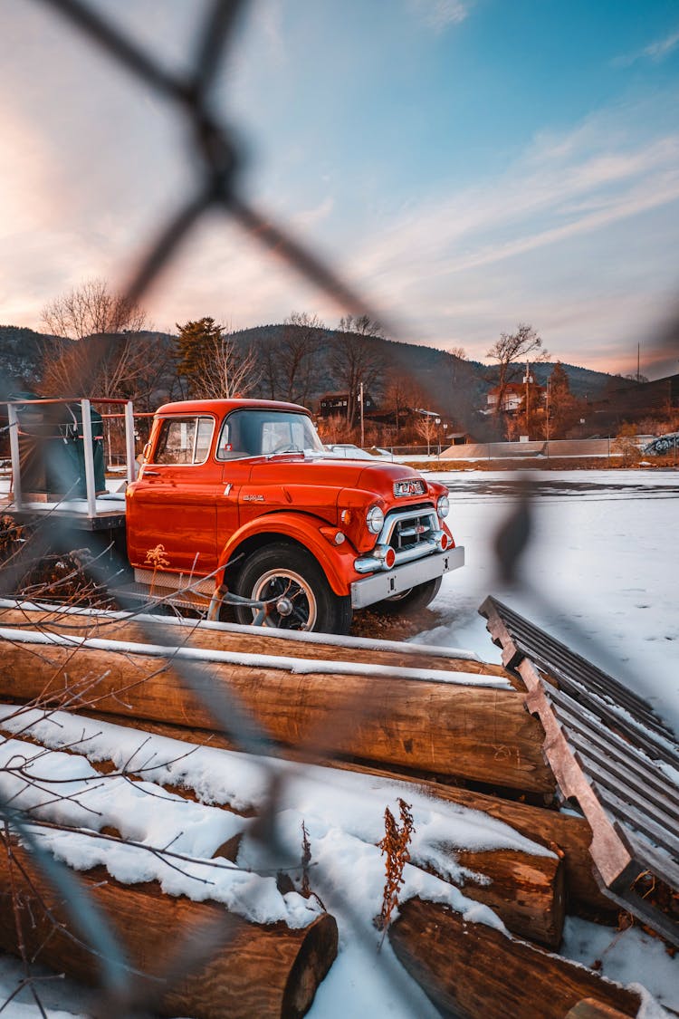 Red Truck In A Sawmill 